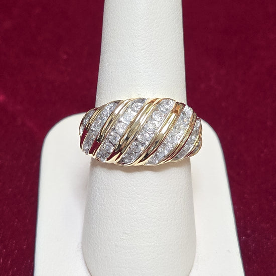 10K gold ring with 0.85ct round diamonds and a sleek design, weighing 6.3 grams, from Chique Jewelry.