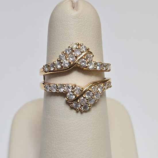 14K gold wedding ring with 1.01ct round diamonds, crafted by Chique Jewelry, showing the elegant band and sparkling stones.