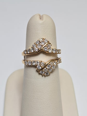 14K gold wedding ring with 1.01ct round diamonds, crafted by Chique Jewelry, showing the elegant band and sparkling stones.