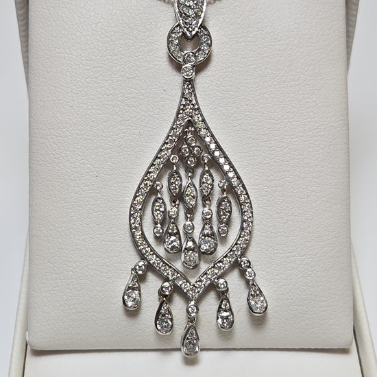 18K white gold pendant with 1.2ct round diamonds from Chique Jewelry, showcasing a sparkling, elegant jewelry piece.
