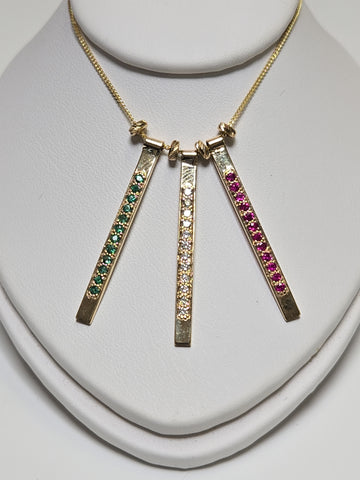 14K gold diamond cut curb chain pendant necklace with 0.3ct lab-created diamonds from Chique Jewelry, weighing 3.9 grams