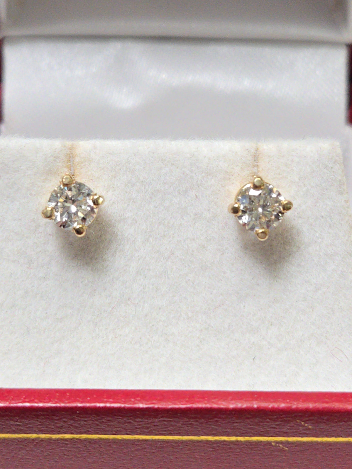 14K gold stud earrings with 0.66ct round lab-created diamonds from Chique Jewelry, featuring a sleek and elegant design.