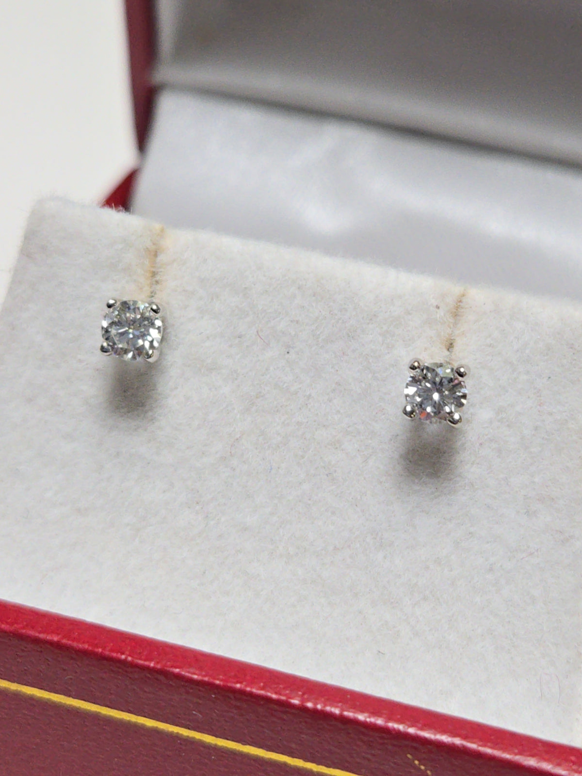 14K white gold stud earrings with 0.24ct round lab-created diamonds from Chique Jewelry, showcasing elegant jewelry design.