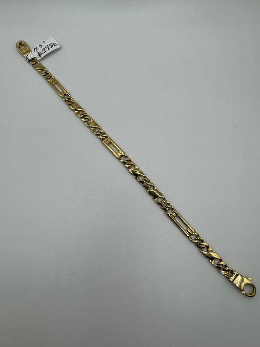 7.5in 4.9mm Figaro Bracelet - 14k Gold - 12.3g