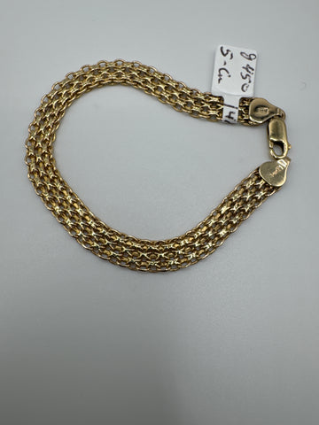 7.5in 7.4mm Mesh Bracelet - 14k Gold - 5g