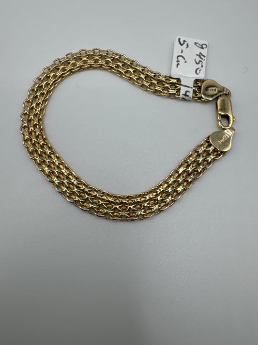 7.5in 7.4mm Mesh Bracelet - 14k Gold - 5g